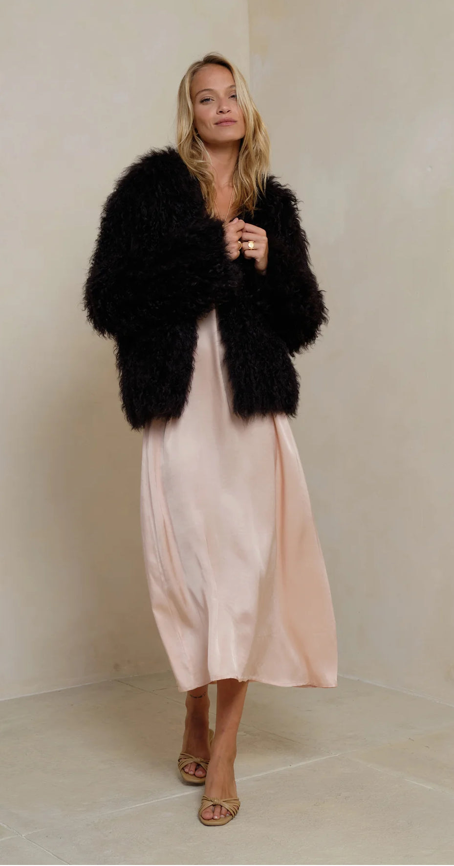 MONGOLIAN Lambs Wool Jacket-Chocolate.